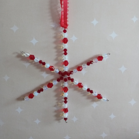 Large Glass Snowflake Ornament - Picture 1 of 8